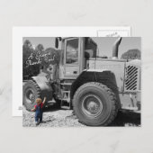 Little Boy and a Tractor Thank You Postcard Briefkaart (Voorkant / Achterkant)