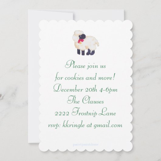 Little Boy Angel met lambs-uitnodiging Kaart (Achterkant)