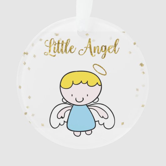 Little Boy Angel Sparkle Ornament (voorkant)