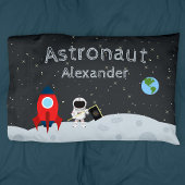 Little Boy Astronaut on Moon, First Name Space Kussensloop