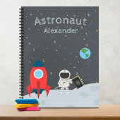 Little Boy Astronaut on Moon, First Name Space Notitieboek
