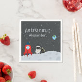 Little Boy Astronaut on Moon, First Name Space Servet (Insitu)