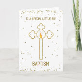 Little Boy Baptism Gold Cross Kaart (Voorkant)