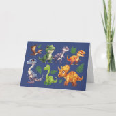 Little Boy Birthday Variety of Dinosaurs on Blue Kaart (Voorkant)