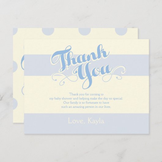 Little Boy Blue Baby shower, dank je wel kaarten (Voorkant / Achterkant)