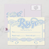 Little Boy Blue Baby shower RSVP-kaart Uitnodiging Briefkaart (Voorkant / Achterkant)