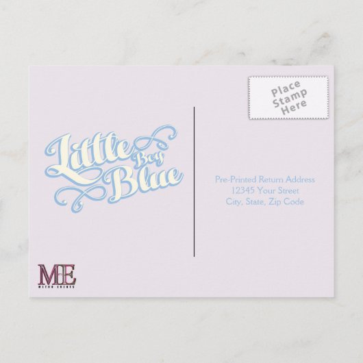 Little Boy Blue Baby shower RSVP-kaart Uitnodiging Briefkaart (Achterkant)