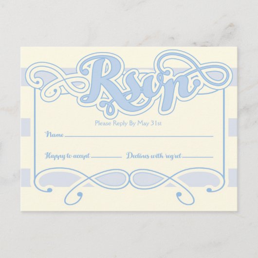 Little Boy Blue Baby shower RSVP-kaart Uitnodiging Briefkaart (Voorkant)