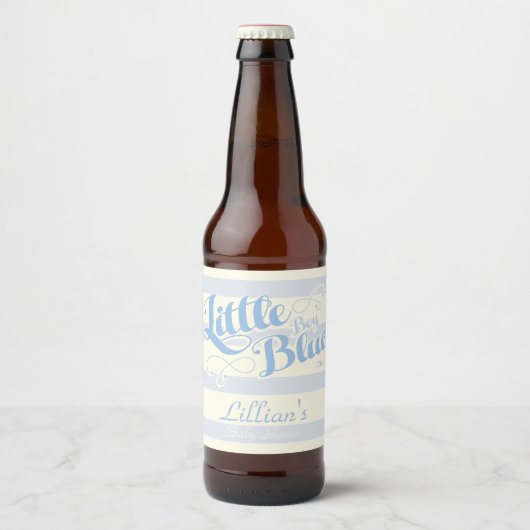 Little Boy Blue Baby shower Wijnlabel Bier Etiket (Voorkant)