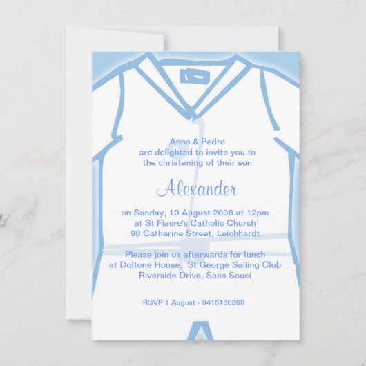 Little Boy Blue Christening Uitnodigingen (Voorkant)