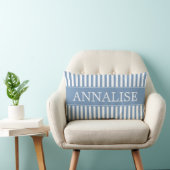 Little Boy Blue en White Stripes Personalized Kussen (Stoel)