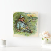 Little Boy Blue Nursery Rhyme Vierkante Klok (Huis)