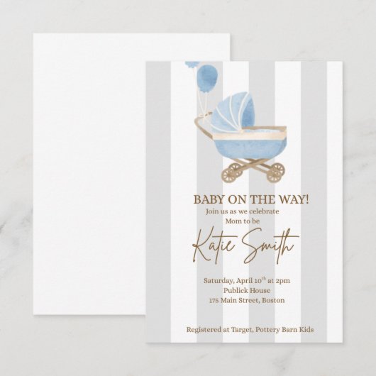 Little Boy Blue Shower Kaart (Voorkant / Achterkant)