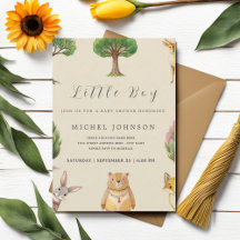Little Boy Boho Woodland Animals Baby shower