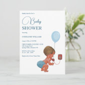 "Little Boy Calling" Baby shower Kaart (Staand voorkant)