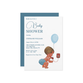 "Little Boy Calling" Baby shower Kaart