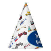 Little Boy Cars Vehicle Pattern Kind Happy Birthda Feesthoedjes (Links)