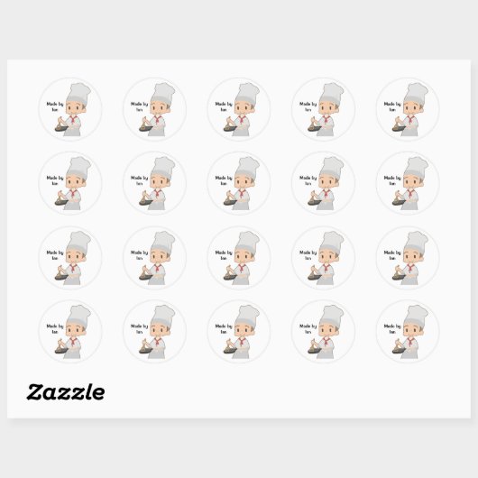 Little Boy Chef Christmas Ronde Sticker (Vel)