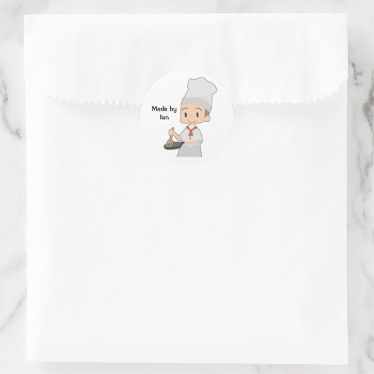 Little Boy Chef Christmas Ronde Sticker (Tas)