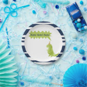 Little Boy Dinosaur Green Dino thema Decorations P Papieren Bordje (Feest)