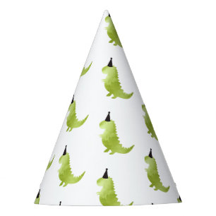 Little Boy Dinosaur Theme Dino Green and Black Pet Feesthoedjes