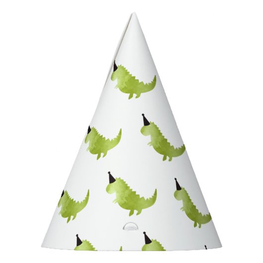 Little Boy Dinosaur Theme Dino Green and Black Pet Feesthoedjes (Links)