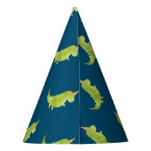 Little Boy Dinosaur Theme Dino Green and Navy Pet Feesthoedjes (Achterkant)