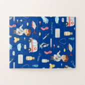 Little Boy Doctor Medical Pattern met Name, Blue Legpuzzel (Horizontaal)