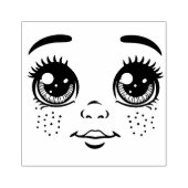 Little Boy Doll Face sproeten inkt Originele Kunst Rubberstempel (Afrduk)