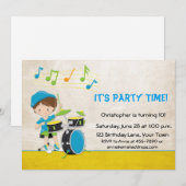 Little Boy Drummer Birthday Kaart (Voorkant / Achterkant)