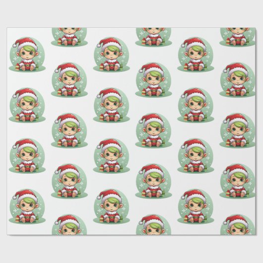 Little Boy Elf Xmas Magic Cadeaupapier (Vlak)