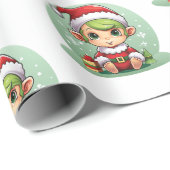Little Boy Elf Xmas Magic Cadeaupapier (Rol Hoek)