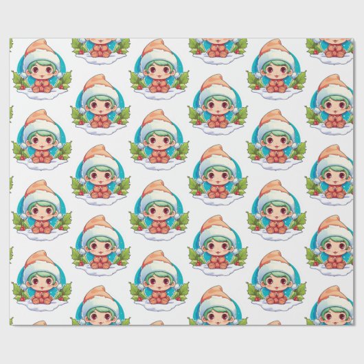 Little Boy Elf Xmas Magic Cadeaupapier (Vlak)