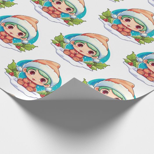 Little Boy Elf Xmas Magic Cadeaupapier (Hoek)