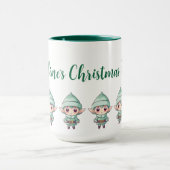 Little Boy Elf Xmas Magic Gepersonaliseerd Mok (Midden)
