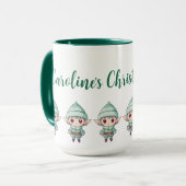 Little Boy Elf Xmas Magic Gepersonaliseerd Mok (Voorkant links)