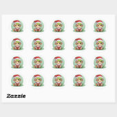 Little Boy Elf Xmas Magic Ronde Sticker (Vel)