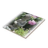 Little Boy en Bird Garden Statue Tegeltje (Zijkant)