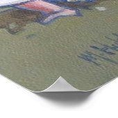 LIttle Boy en Sandcastle op Beach Poster (Hoek)