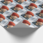 Little Boy Exhaling a Frosty Heart Cadeaupapier (Hoek)