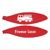 Little Boy Fire Truck met Name Red en White Basketbal (Panelen)