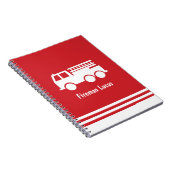 Little Boy Fire Truck met Name Red en White Notitieboek (Rechterzijde)