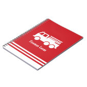 Little Boy Fire Truck met Name Red en White Notitieboek (Linkerzijde)