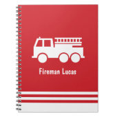 Little Boy Fire Truck met Name Red en White Notitieboek (Voorkant)