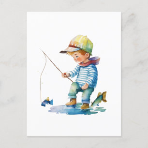 Little Boy Gevist illustratie Briefkaart