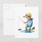 Little Boy Gevist illustratie Briefkaart (Voorkant / Achterkant)
