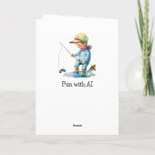 Little Boy Gevist illustratie | Verjaardag Kaart (Achterkant)