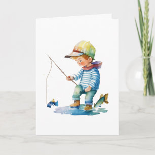 Little Boy Gevist illustratie   Verjaardag Kaart