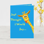 Little Boy Giraffe Birthday Kaart (Gele Bloem)