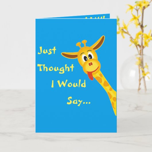 Little Boy Giraffe Birthday Kaart (Gele Bloem)